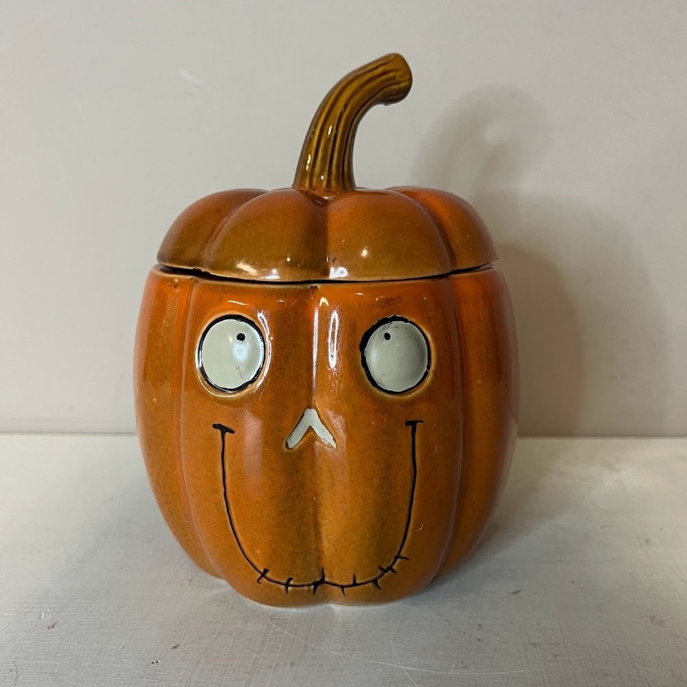 Boney Bunch Yankee Candle Holder Pumpkin Jar Halloween Candy Dish Canister